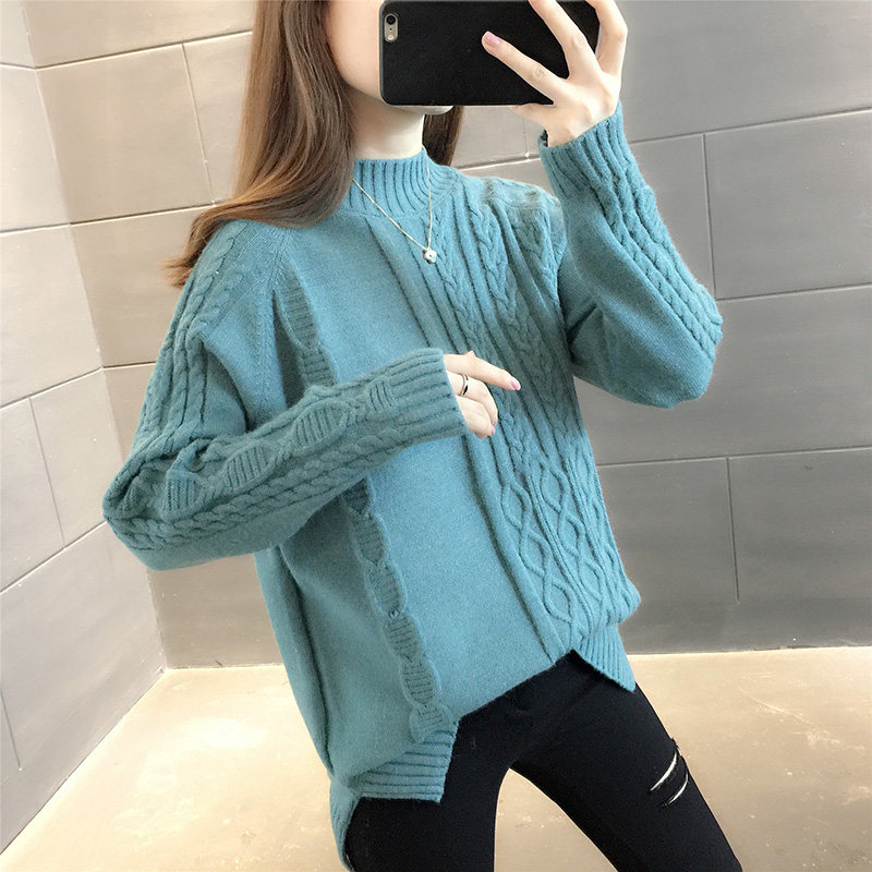 麻花毛衣女套头超火的宽松洋气外穿上衣韩版慵懒内穿毛线衣已售0