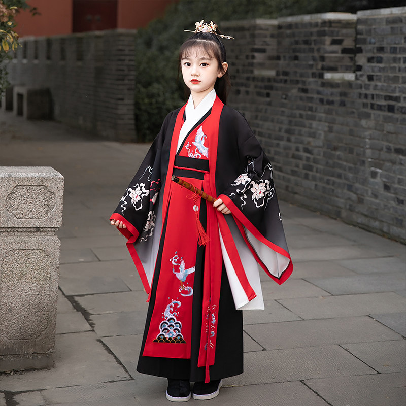 女童古装小女孩超仙武侠童装襦裙侠客演出服套装秋冬侠女汉服霸气