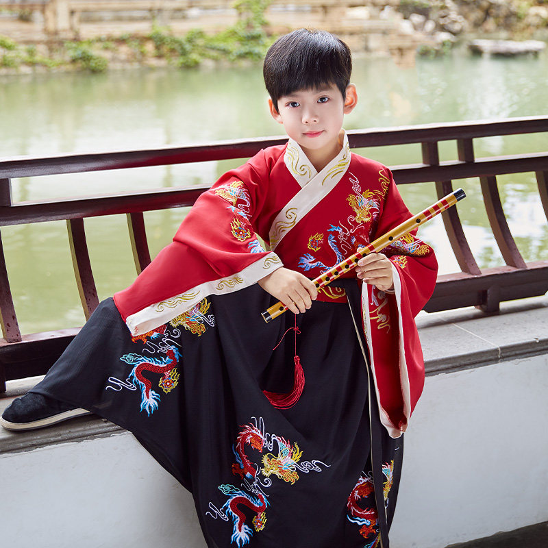 男童汉服秋冬童装2021少爷服古装儿童新款小男孩公子演出服国学服