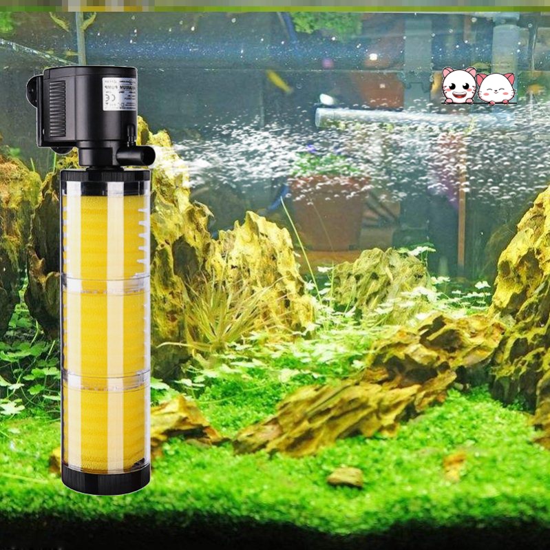 鱼缸金鱼缸过滤器海绵垫下水微型家用小型三合一备用品过滤设备