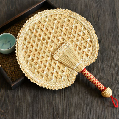 网红纯手工编织蒲葵扇子古b典风老式大蒲扇芭蕉团扇竹编圆扇