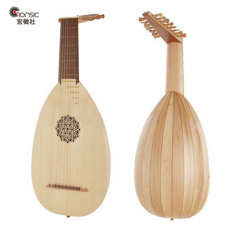 文艺复兴欧洲特琴lute胡桃木8组枫木琵琶琉特其它西洋乐器