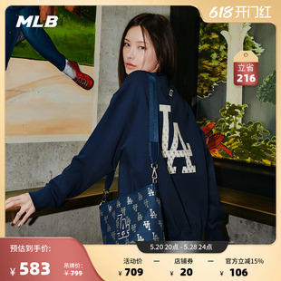 MLB官方 男女情侣渐变老花套头圆领卫衣休闲百搭23秋季MTM02