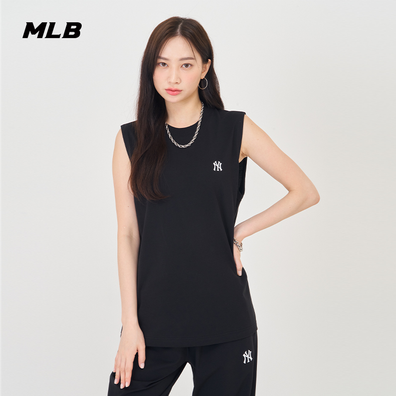 MLB官方 男女情侣经典运动背心T恤圆领无袖24夏季新款TKB02