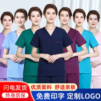 洗手衣女手术室长袖纯棉刷手服男短袖口腔手术服医生手术衣工作服