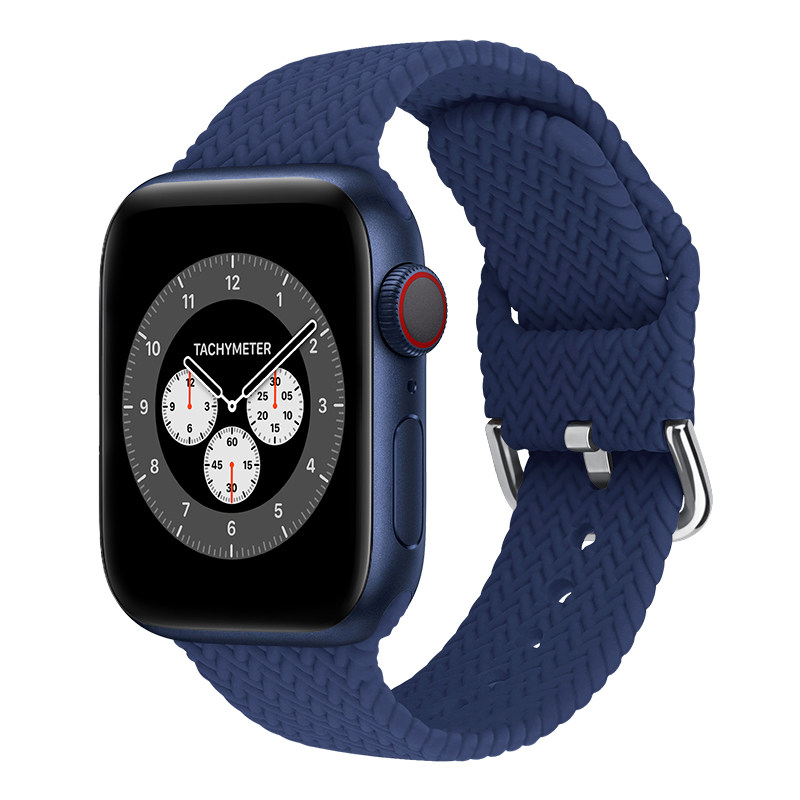 表带运动手表44mm链式硅胶针扣4代seapplewatch6智能手表手环表带