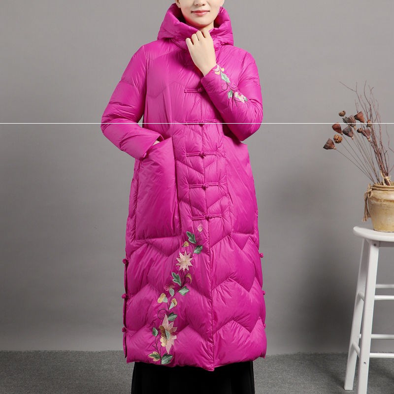 刺绣羽绒服女中长款民族风
