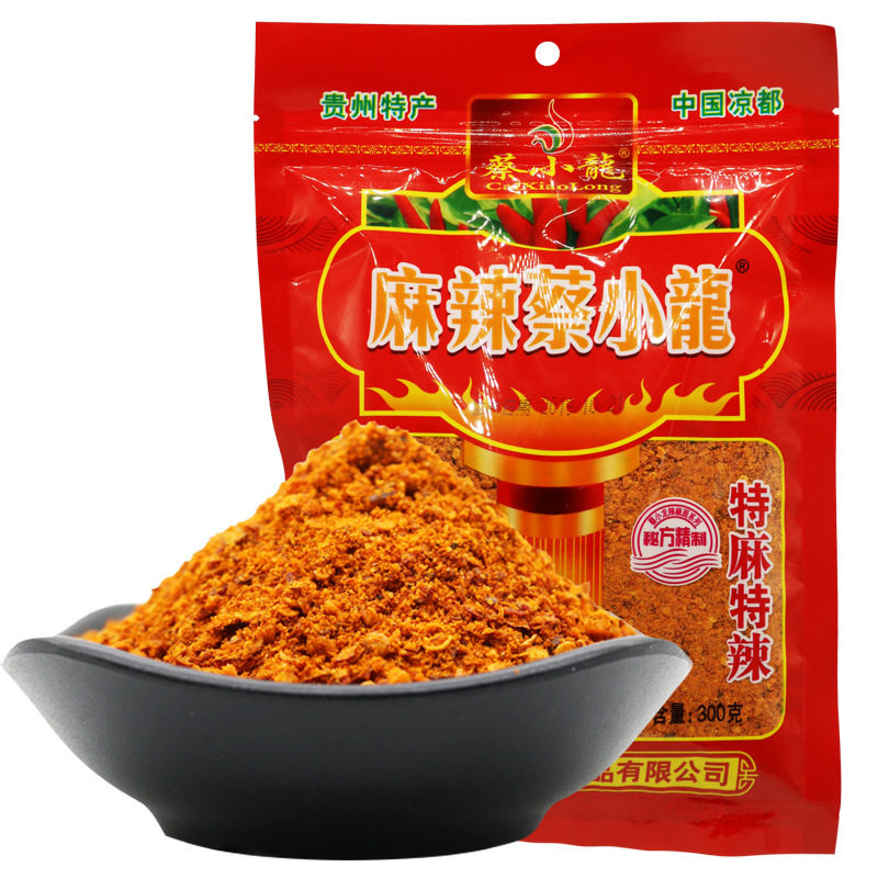 蔡小龙辣椒面贵州六盘水特产麻辣细面烧烤洛锅凉拌调味菜小龙300g