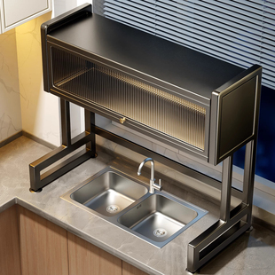 厨房水槽置物架洗碗槽水池防尘碗柜台面收纳餐具多功能储物沥水架