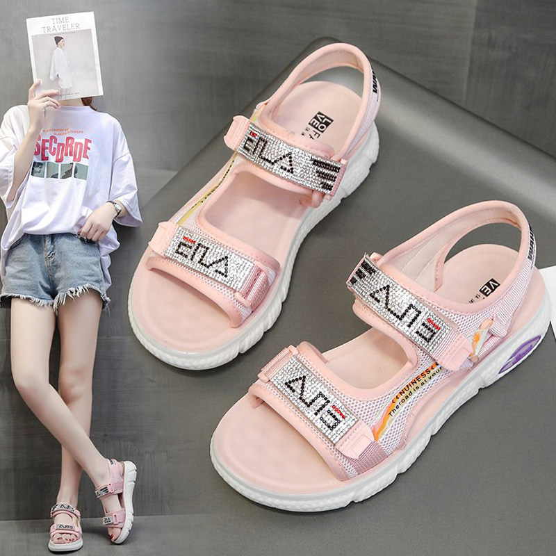 洲威旗舰店的优惠券大全—2021轻便大童小学生凉鞋女水钻亮片夏季10