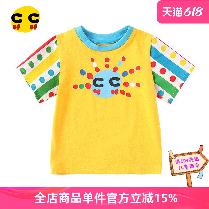 clanc韩版潮牌年夏新款男女儿童个性棉宽松圆领休闲短袖T恤