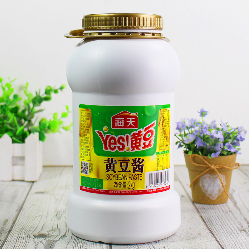 海天黄豆酱2kg大桶拌面下饭豆瓣酱炸酱面酱东北大酱调味料800g