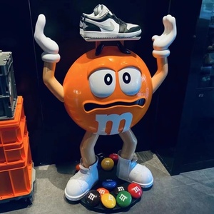 m&m大橙豆mm豆巧克力豆大型公仔家居装饰潮玩摆件官方正版