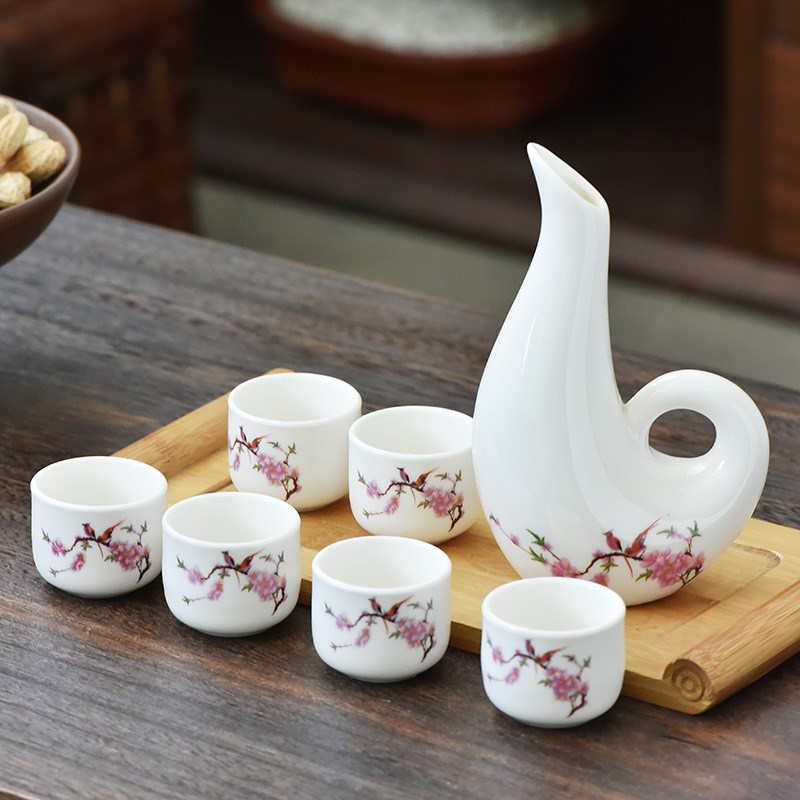 陶瓷酒具套装仿古中式清酒壶温酒器酒具小套组创意公司开业礼品|msdalam kategori pinggan mangkuk, Flagon/Wineglass/Wine, 温酒器 - dari Buy2taobao.com untuk memberikan perkhidmatan ejen Taobao profesional membeli