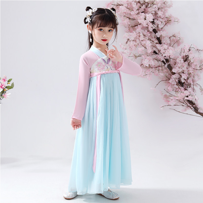 女童汉服古代2020夏季装中国风12岁女孩唐装婴儿宝宝周岁礼服裙女