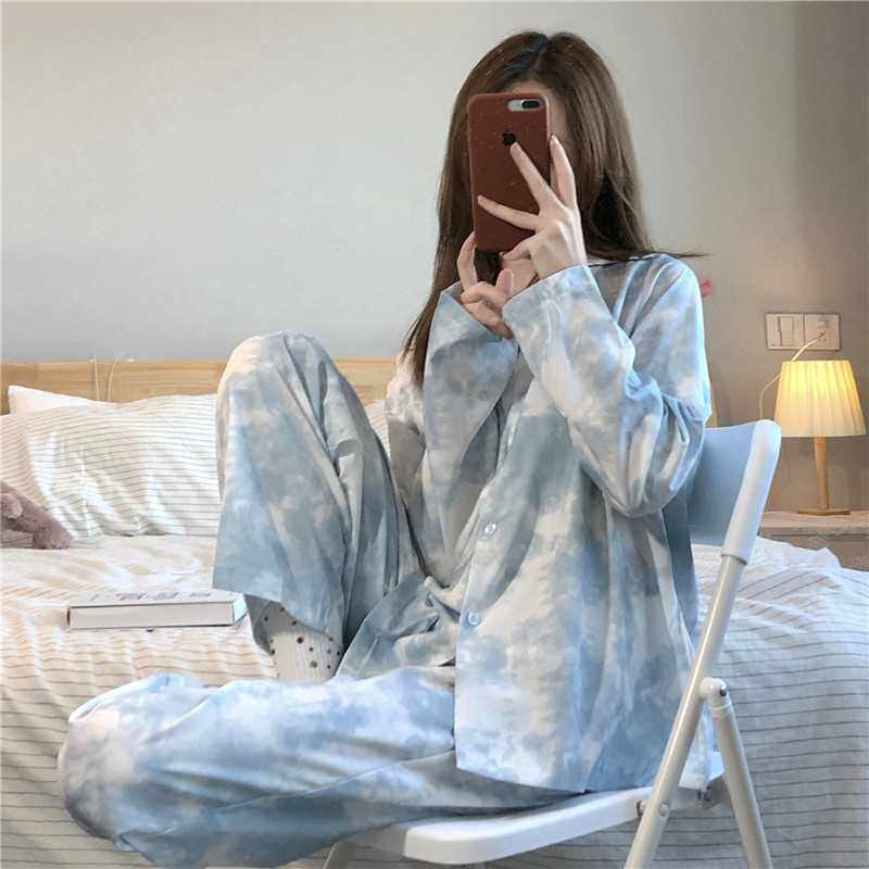 睡衣女士2021年新款夏季网红爆款纯棉小香风长袖家居服春秋可外穿