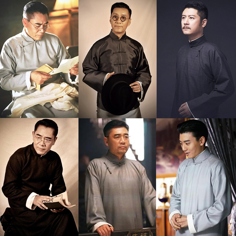 影视古装民国男古装长衫长袍老爷服相声服古装棉麻长衫掌柜古装