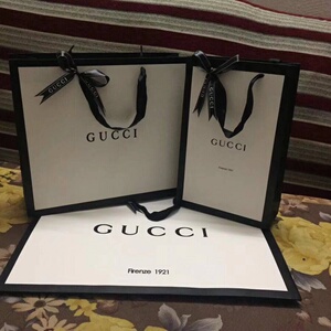 现货纸袋古奇gucci礼品袋手提袋衣服包包鞋子购物袋香水包装袋子