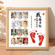 宝宝周岁手足印画相框12个月照片纪念满月生日手脚印用品仪式道具