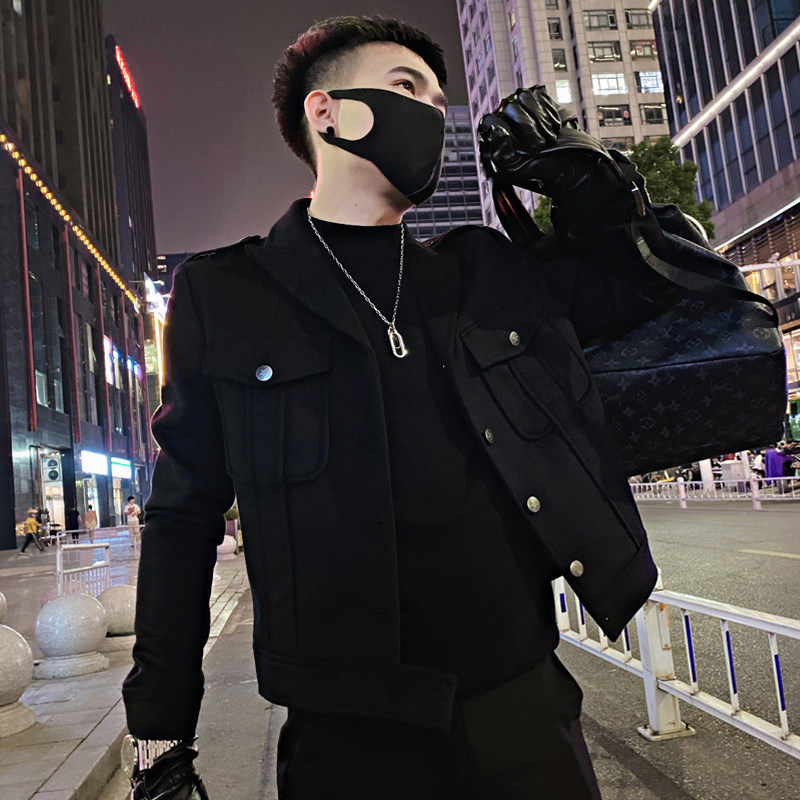 特价社会小伙外套冬季男黑色夹克