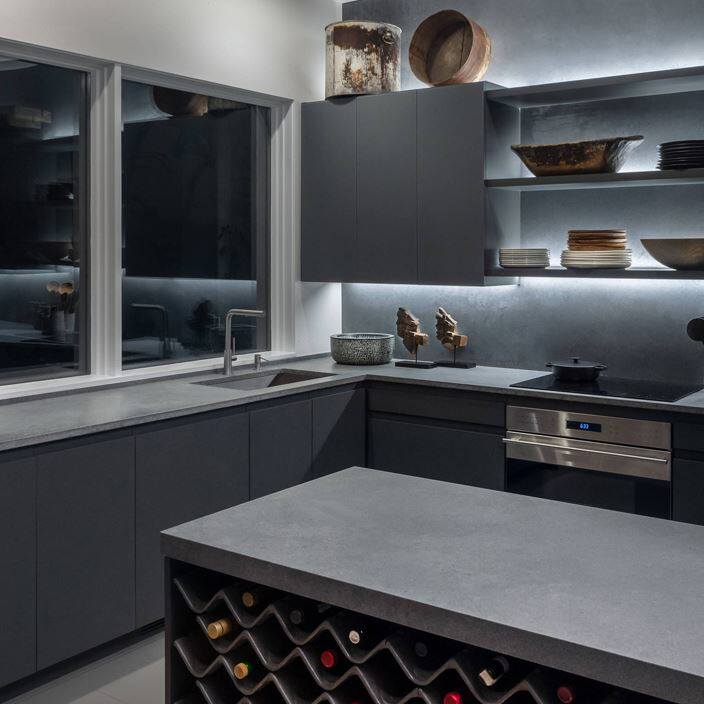 上海橱柜整体定制爱格板石英石台面轻奢简约现代厨房柜子全屋定制