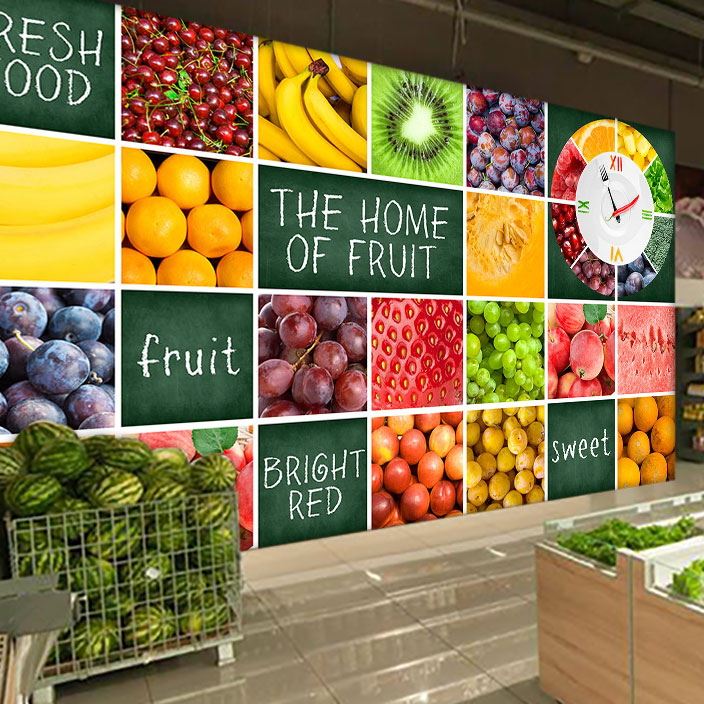 水果店防水墙纸壁纸自粘商场超市果蔬创意背景壁画墙贴玻璃装饰画