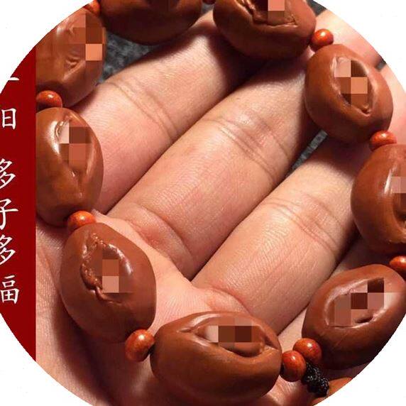 文玩橄榄核生命之源手串九阴一阳核雕长串生命源升职加薪旺财男士