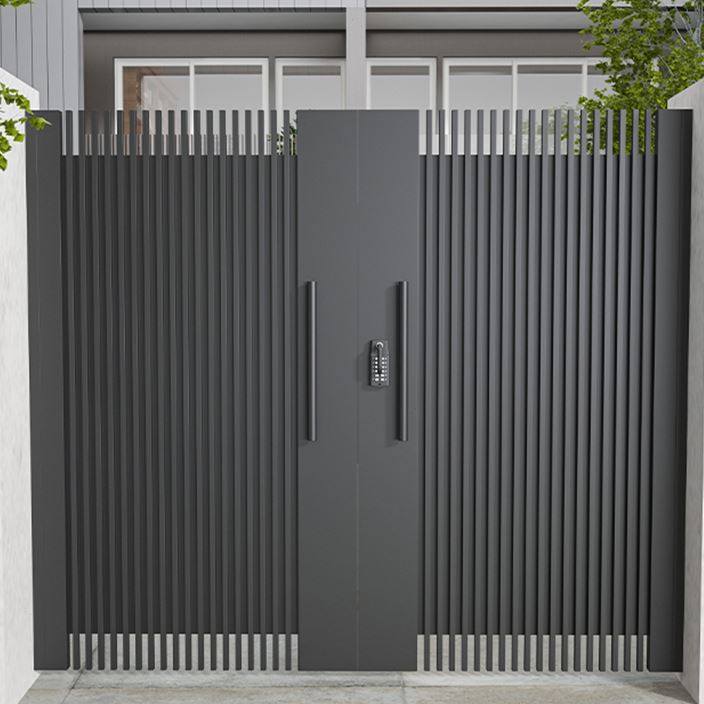 铁艺庭院门别墅大门铝艺花园百叶门户外栅栏门不锈钢单双开门定制