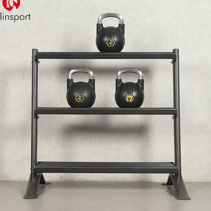 健身房壶铃架家用三层壶铃架子哑铃存放架健身器材哑铃放置架