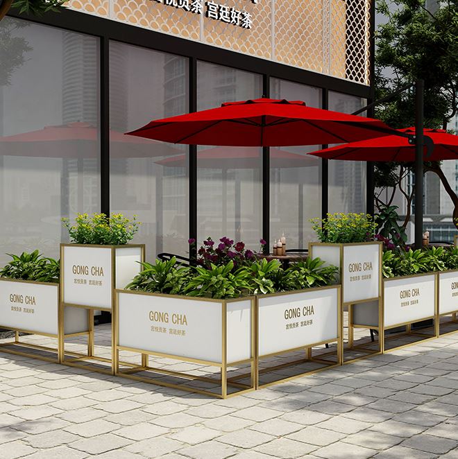 户外铁艺不锈钢花箱铝合金花槽庭院组合景观花池阳台售楼部种植箱