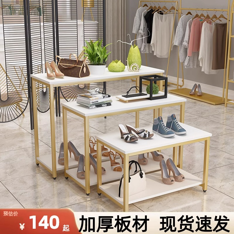 服装店展示台包包鞋子长方形中岛流水台阶梯式装饰道具鞋架展示架