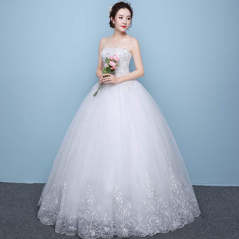 婚纱礼服拖尾公主梦幻2019新款夏天婚纱新娘夏抹胸白色夏季长拖尾|ruв категории Женская одежда, Cвадебные платья, свадебное платье - от Buy2taobao.com для оказания профессиональной услуги покупки агента Taobao