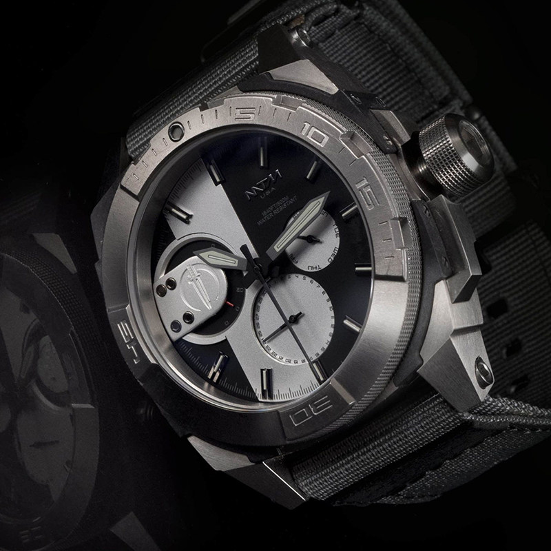 mtm正品744黑盘机械机芯欧美进口腕表男士手表氚气管表针小众军表