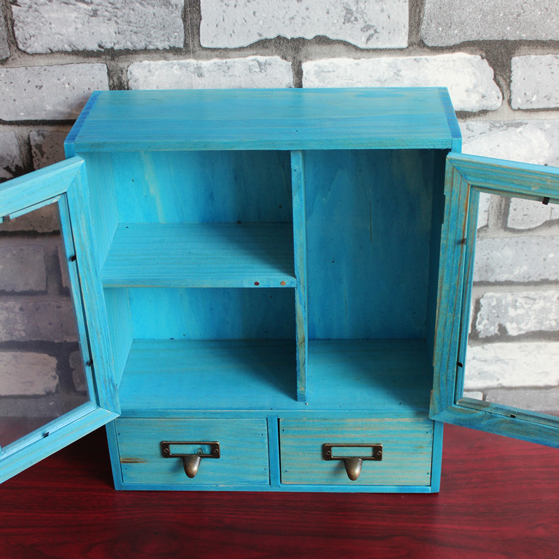 desktop Storage Sorting cabinet With pumping zakka Wood Cabinets storage box drawer Glass doorin the Storage consolidation , Home Storage appliances , Storage Box , Desktop Storage Box category - from Buy2taobao.com to provide professional Taobao agent buy service