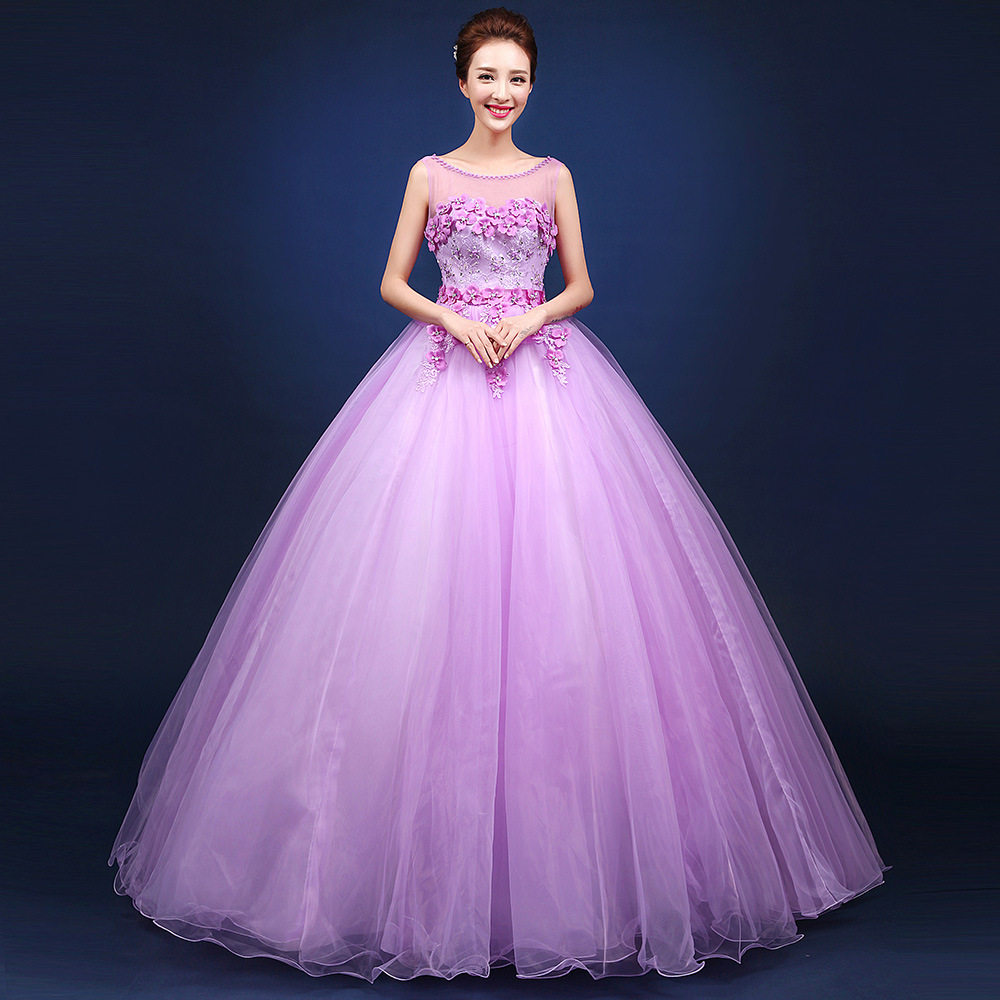 艺考婚纱礼服2021彩色演出服蓬蓬裙舞台长款独唱年会主持人新款女