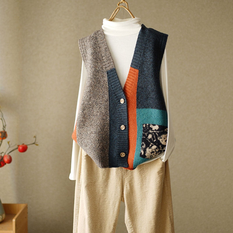 清河羊绒清仓捡漏一线品牌专柜商场撤回剪复古针织马甲女开衫宽松