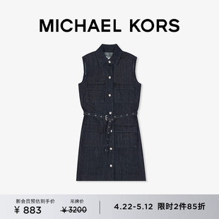 MICHAEL KORS 女士工装风无袖牛仔连衣裙