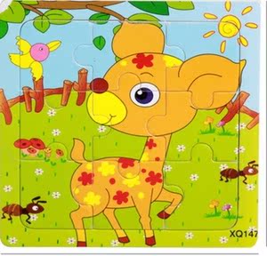 木制小动物拼图图片