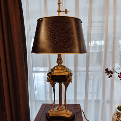 正品出口美式纯铜台灯高档简美灯饰全铜台灯欧式古典书房简约别墅
