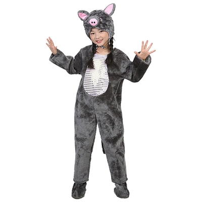 三只小猪演出服六一儿童动物表演服饰小猪舞蹈舞台亲子演出服装