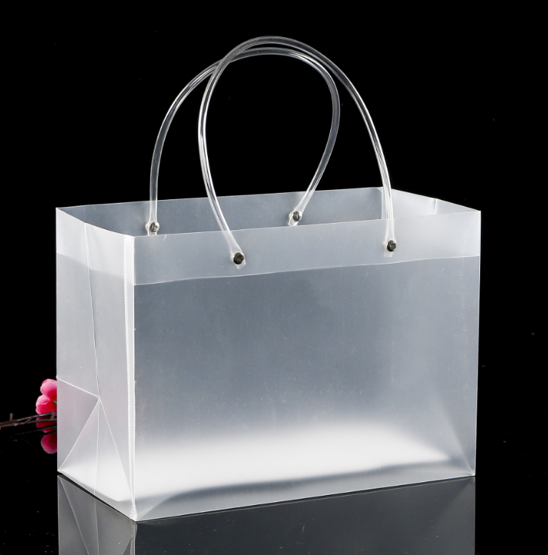 手提袋pvc塑料透明硬网红高档服装店礼物礼品外卖包装袋子定制