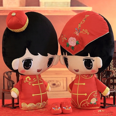 新婚庆公仔压床布娃娃情侣大号抱枕一对玩偶婚房毛绒玩具结婚礼物