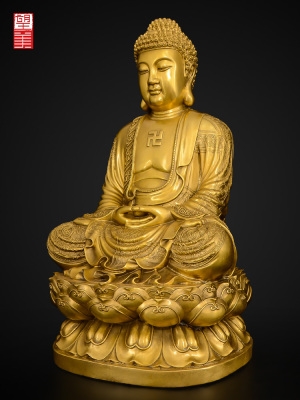 新释迦牟尼佛佛像纯铜释迦摩尼铜像家用供奉大日如来佛祖摆件大号