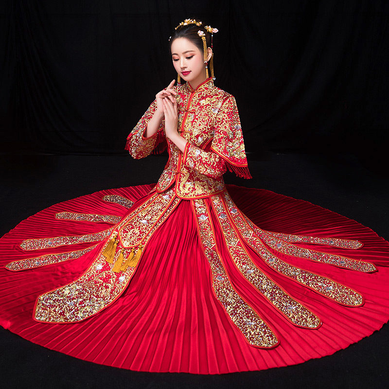 2022秀禾服新娘2020新款x龙凤褂女结婚秀禾嫁衣中式婚纱敬酒服礼