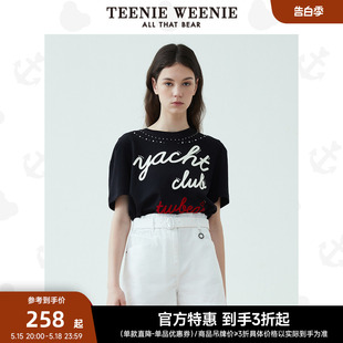 TeenieWeenie小熊奥莱女设计感小众别致简约个性时髦短袖T恤