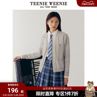 TeenieWeenie小熊奥莱秋冬V领针织衫开衫外套毛衣外穿宽松女