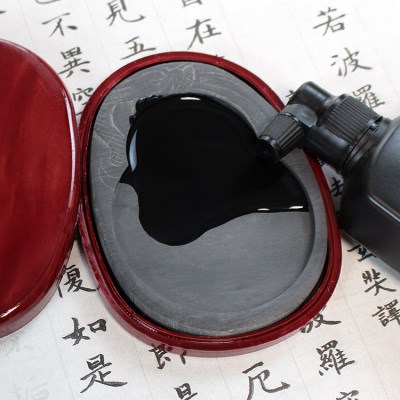 正品文房四宝砚台原石天然成人墨盘墨砚特价包邮毛笔练习套装初学