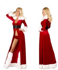 新款圣诞装女圣诞老人演出服装酒吧夜店制服DS红色性感圣诞节服装