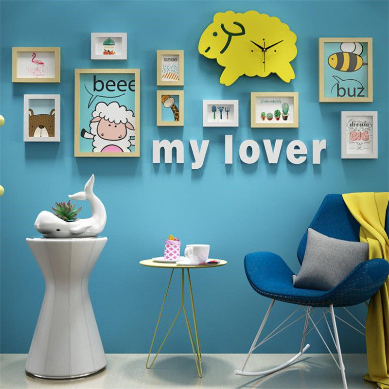 卧室照片墙装饰儿童房相片墙客厅宝宝相框挂墙创意组合墙上相册墙