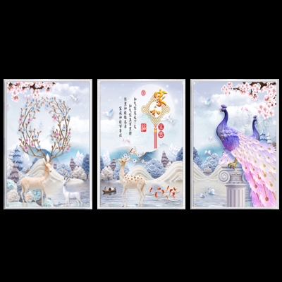 印花线绣十字绣2021新款孔雀发财鹿客厅卧室三联画丝线全满绣刺绣在类目 居家布艺, 十字绣及工具配件, 十字绣套件中 - 来自Buy2taobao.com提供专业的淘宝代购服务